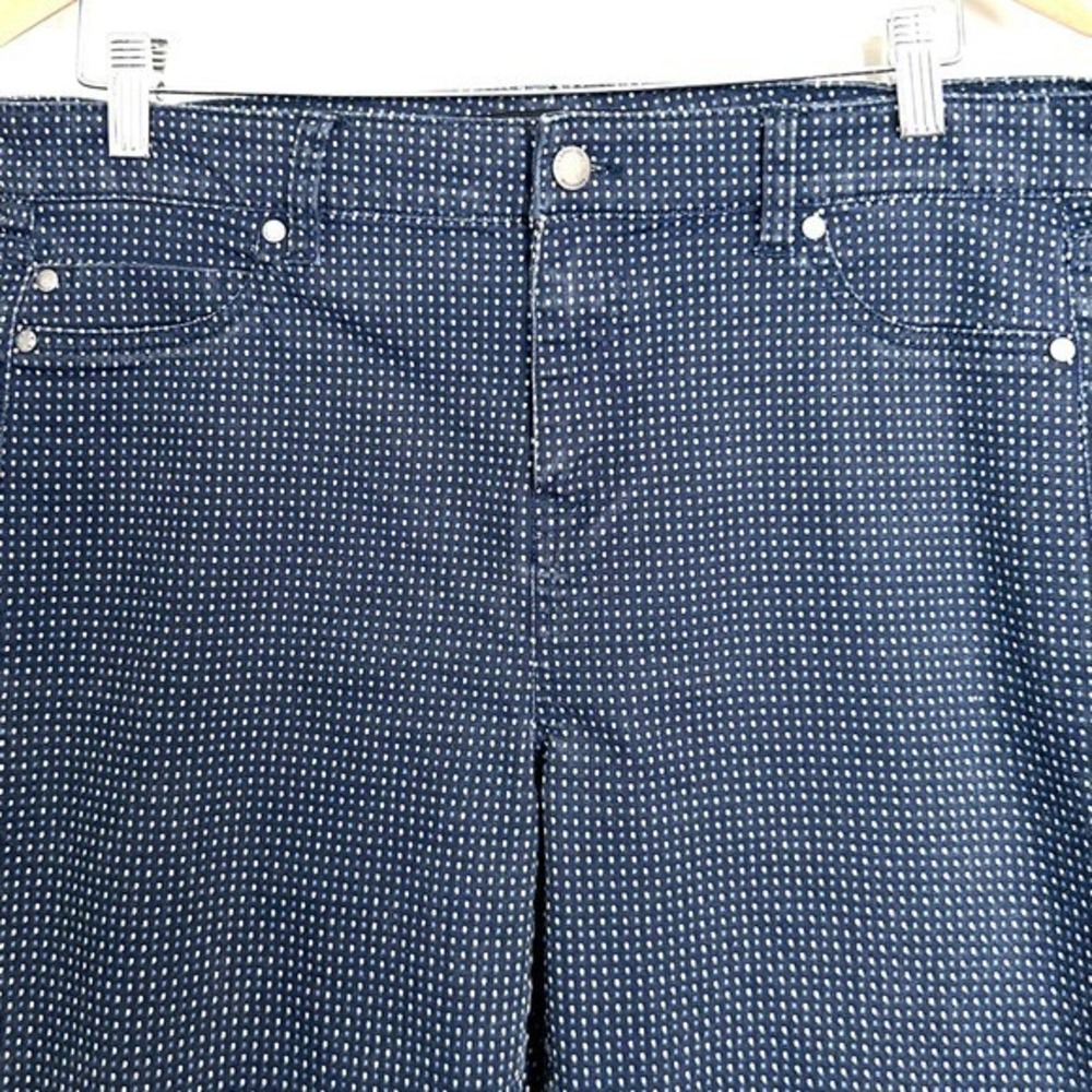 Liverpool LA Women's 10/30 Dot Print Mood Indigo Blue Dot Print Ankle Pants - Picture 2 of 9